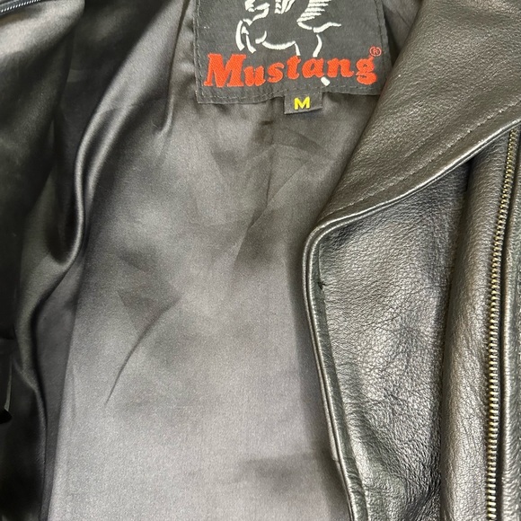 Mustang Women’s Black Leather Biker Jacket Size Med - Picture 6 of 10